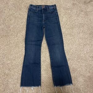 MOTHER ‘The Hustler Ankle Home Movies’ Dark Wash Flared Jeans